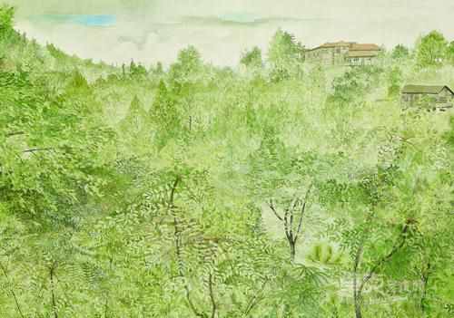 庐山风景 庞薰琹美术馆藏 庞薰琹 53.2cm×67.5cm 1947年