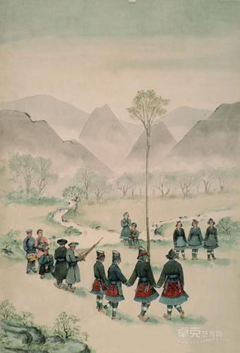 跳花 庞薰琹美术馆藏 庞薰琹 66cm×45cm 1944年