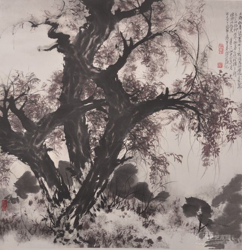 杜斌白门杨柳纸本水墨68乘68