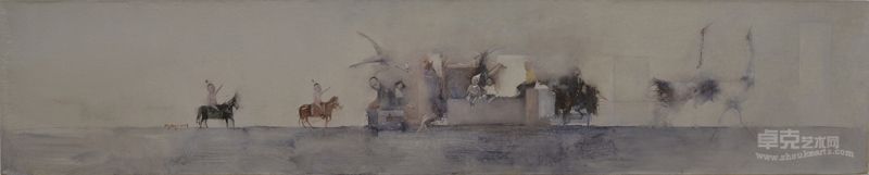 《在人间—— 向生而死》 尺寸：20x100cm  布面油画    2012年