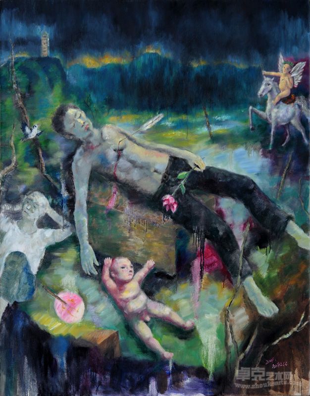 5-诗人之死-布面油画-190cmx150cm-2009年