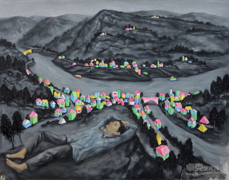 4-孤城系列-即将消逝的城13-布面油画 -190cm×150cm -2008年