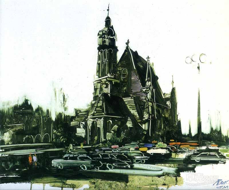 德意志教堂    布面油画    50×60cm    1986年