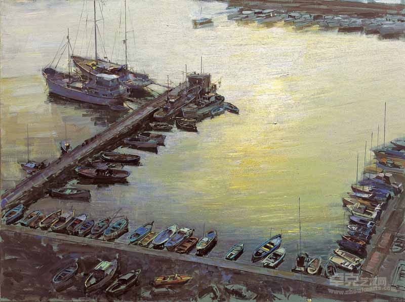 海湾俯瞰    布面油画    90×120cm    2010年