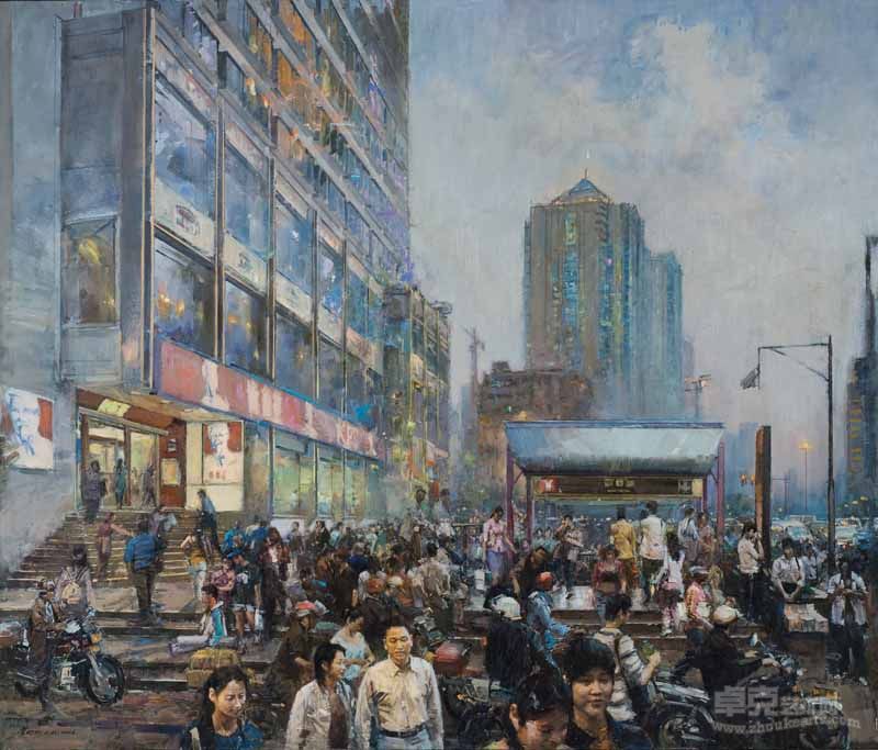 闹市无倦    布面油画    170×200cm    2006年