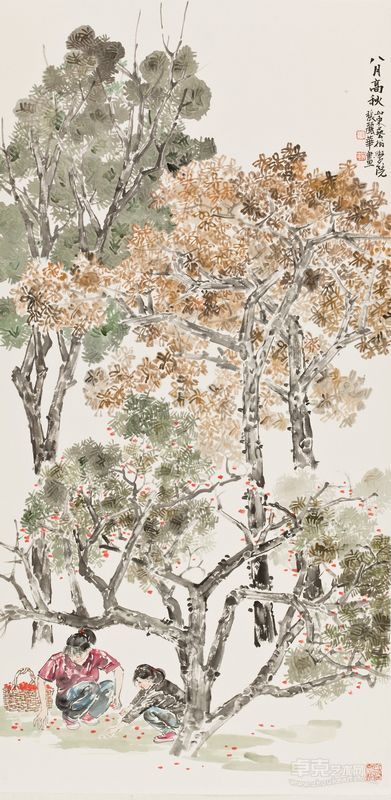 张丽华—八月高秋  68X138cm