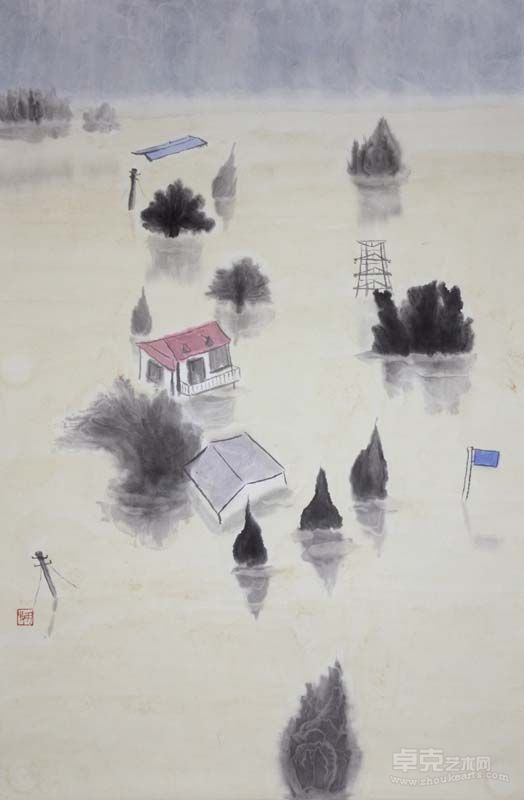 王牧羽《突围之一》  45·70  纸本水墨  2012年