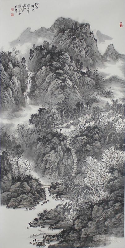 刘泽荣2013年烟重晓夕136×68cm