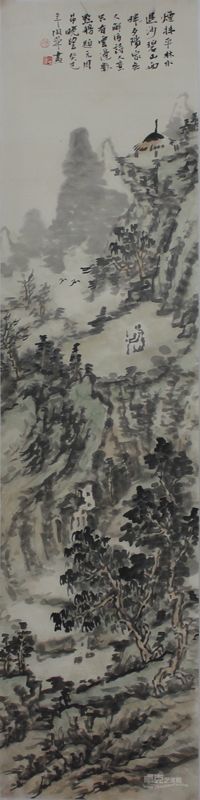 陶小平2013年烟抹平林136×34cm
