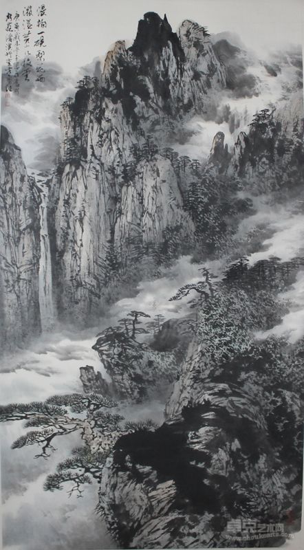王世勇2011年漫无一砚梨花雨 178×96cm