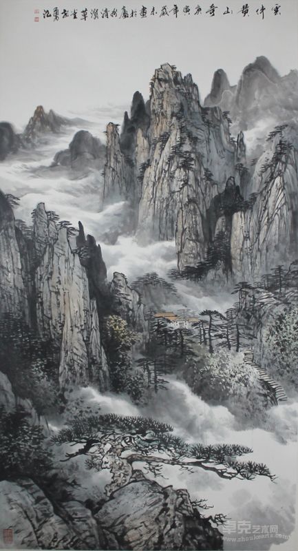 王世勇2011年云伴黄山奇 178×96cm