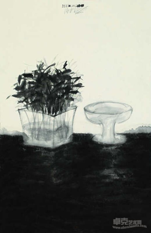 谢海 一斗富贵 墨笔纸本 68cm×45cm 2012年