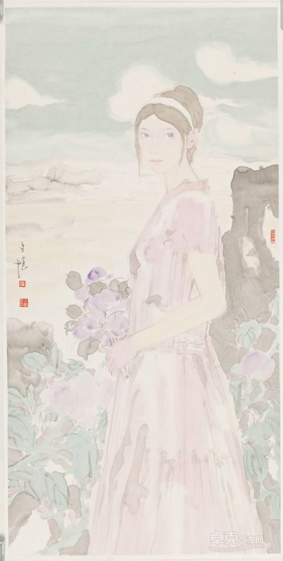 孙夕恺《玫瑰之约-2》136x69cm.2011年