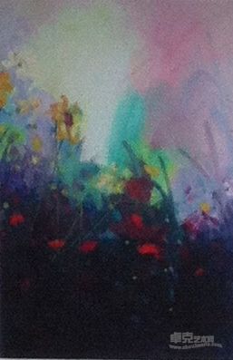 油画《葵花儿》