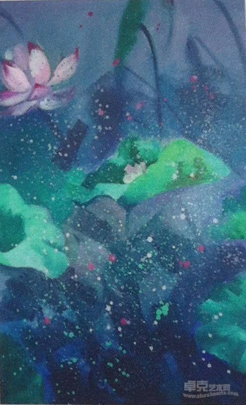 油画《夏雨》