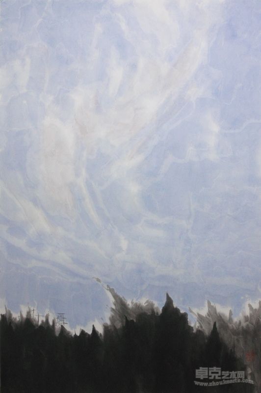 王牧羽《立秋·南》 45×70  纸本水墨  2012年