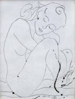 形与神 女人（6）中国水墨画 50×70 1983