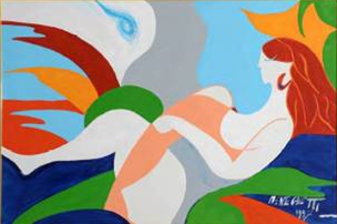 形与神 孕育（18）水釉彩画 96×140 1997