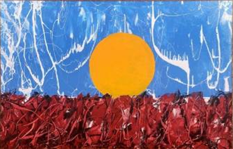 生命之相 日出（47）釉彩画  140×220 2007