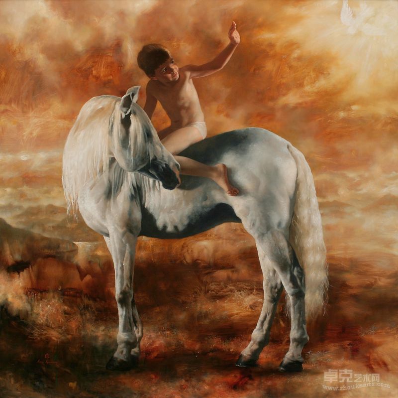 阿尔先• 库尔班诺夫 黎明 布面油画 152cm×152cm 2007年