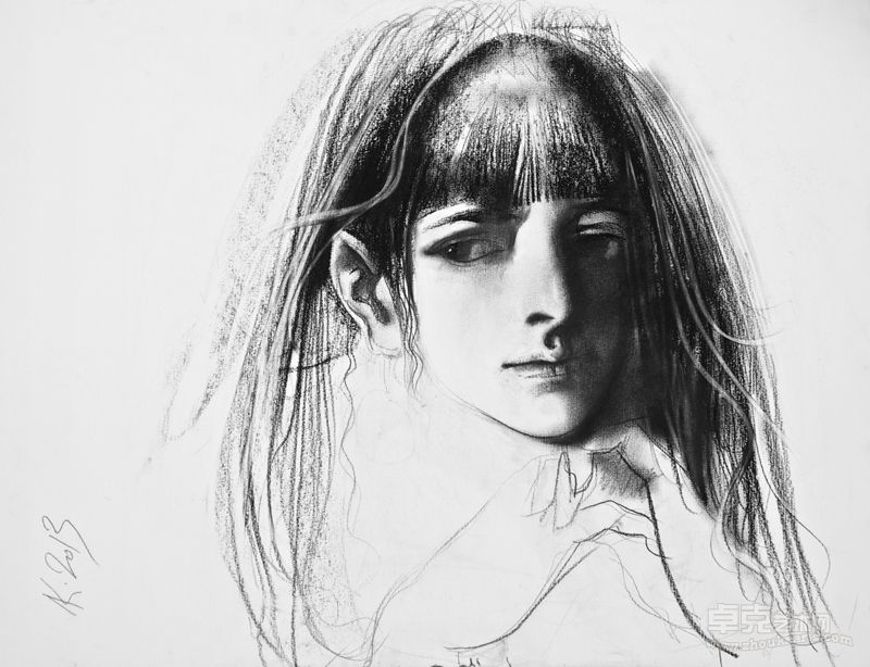 克里姆·李 眼神 素描 50cm×65cm 2013年