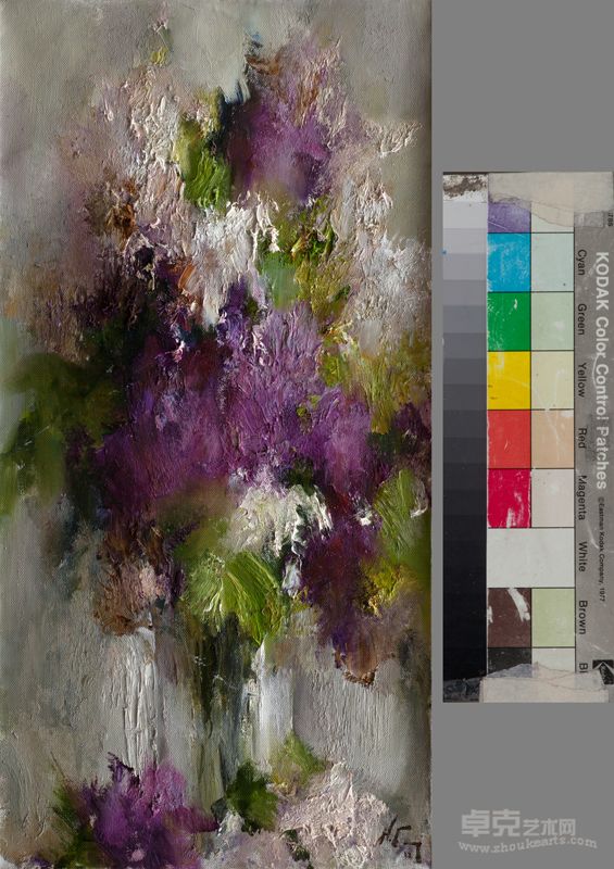 尼古拉·布洛辛 静物-花-3 布面油画 100cm×50cm 2011年