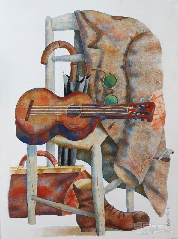安德烈• 斯克良连科 椅子 水彩 80cm×60cm 2013年