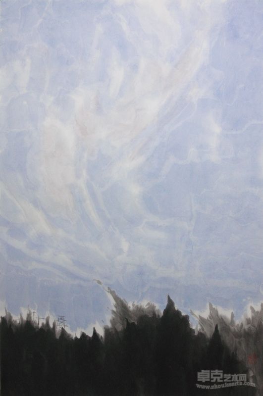 王牧羽《立秋·南》 45×70  纸本水墨  2012年