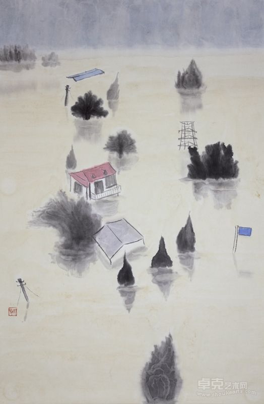 王牧羽《突围之一》  45·70  纸本水墨  2012年