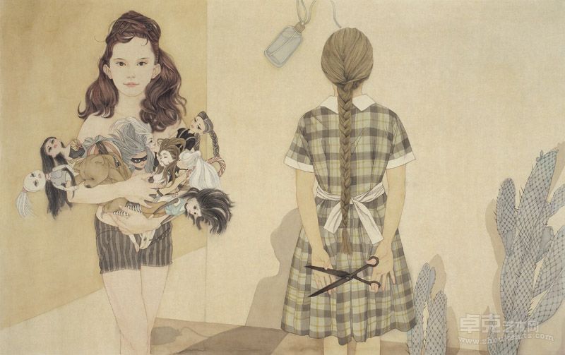 岳小飞 他们1 绢本 90cm ×130cm 2011