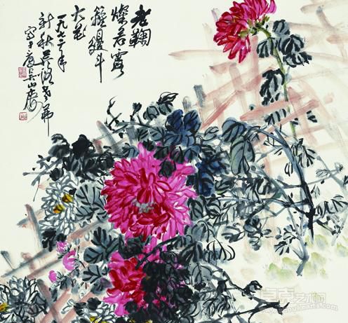 《篱菊图》    69×69  1972年