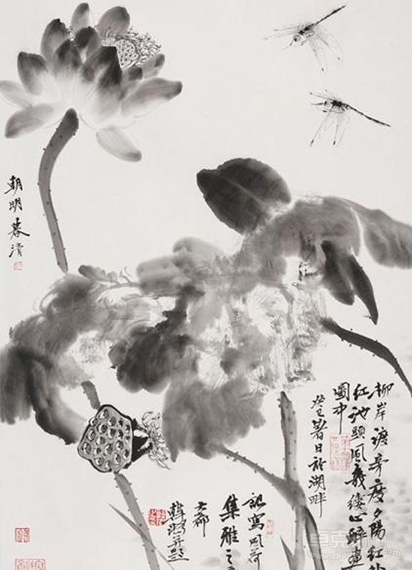 《四序水墨花鸟系列》  韩璐  44×32cm   2013年