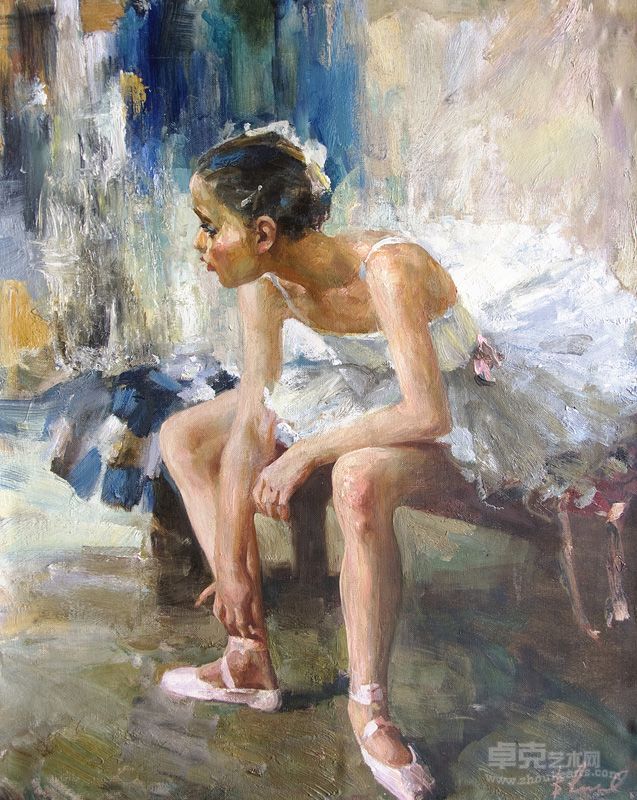 年轻的芭蕾舞女演员 叶扎科夫•弗拉季米尔 布面油画 110x90cm 2011