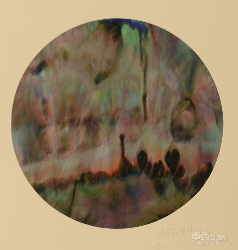 松荫鸣琴图50X50CM   2013年刘鑫