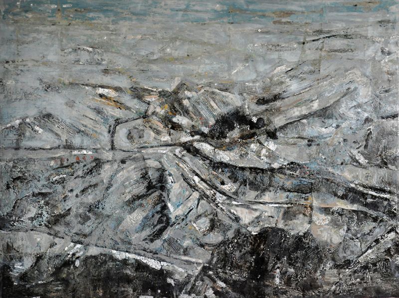 辛立刚《大风景》 200cmX150cm 大漆  2013年
