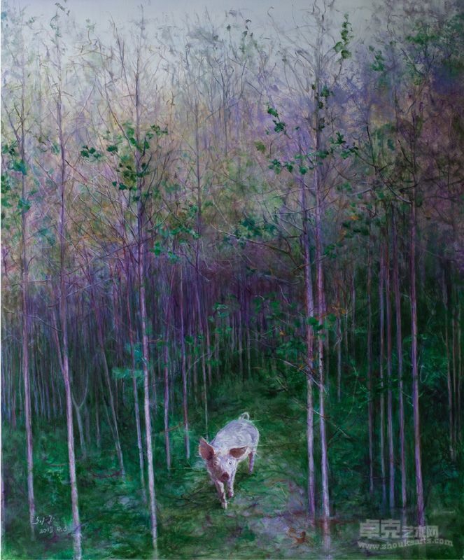 刘平《猪》150CM×180CM 布面油画 2013