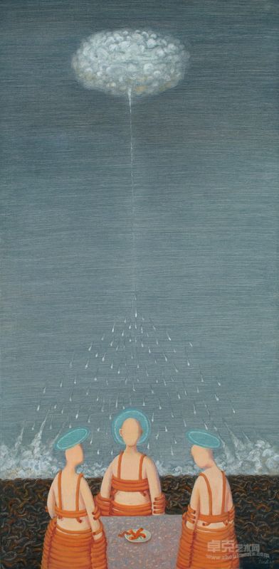 柳建超《自信是一道美丽的晚餐》120×60cm布面油画2013年