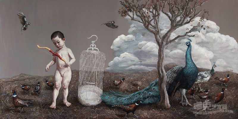 毛锎《逐梦之旅》之一2013年240x120cm小
