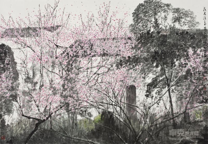 花光深处有人家 97×140cm  纸本设色 2013