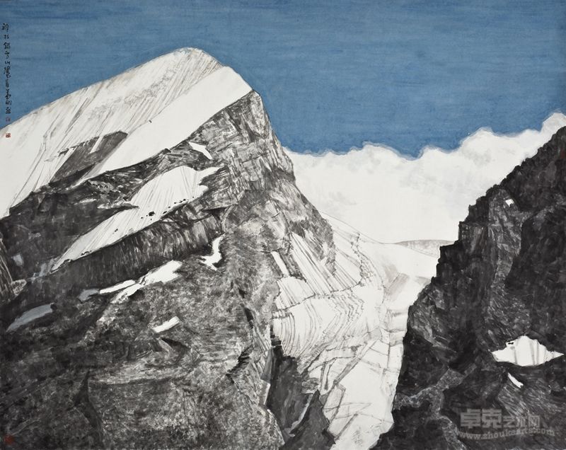 娜拉错雪山  144×180cm  纸本设色 2013