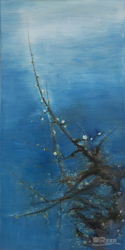 徐罗美  夜与梅花120x60cm  布面油画  2014