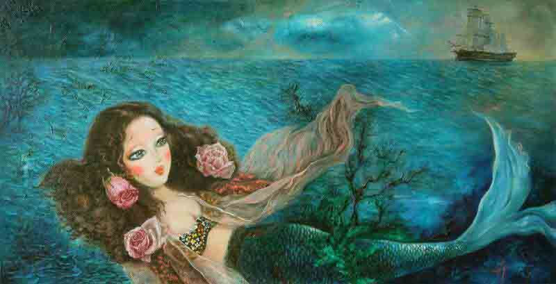 春卉《深情如海》35×35CM