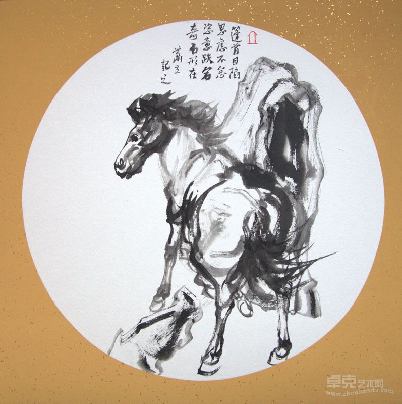 萧立 蓬首图38x38CM