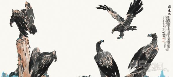 群鹰图  198x99cm