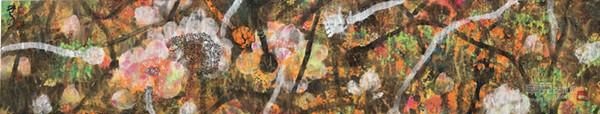 《盛秋》水墨設色紙本    138x35cm  2014年