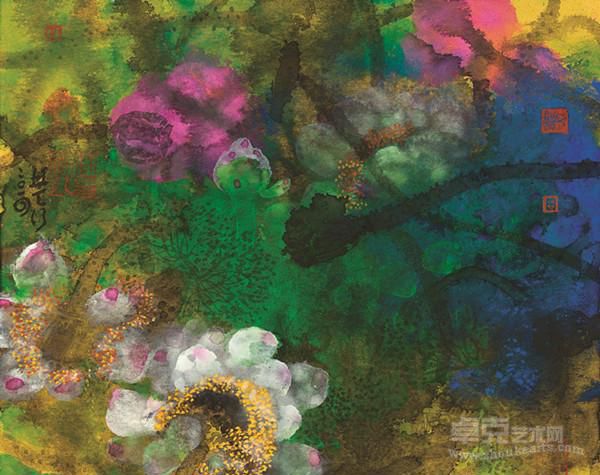 《慧光》水墨設色紙本    45x53cm  2014年
