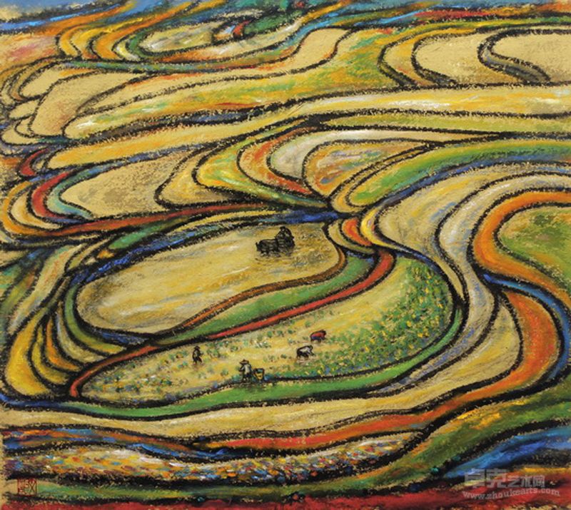 梯田曲NO.1  80×90cm