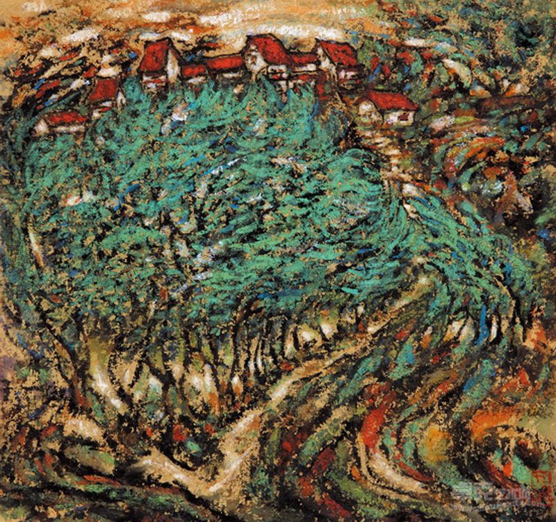 巴山楚风38x40cm 纸本彩墨