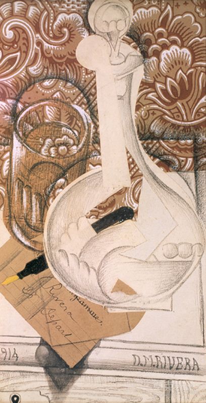 瓶子静态画 作者：迭戈·里维拉 创作年代：1914 规格：35.5×19cm