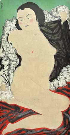 钱忠平，《红毡》，145x76cm, 约9.9平尺，镜心，2014